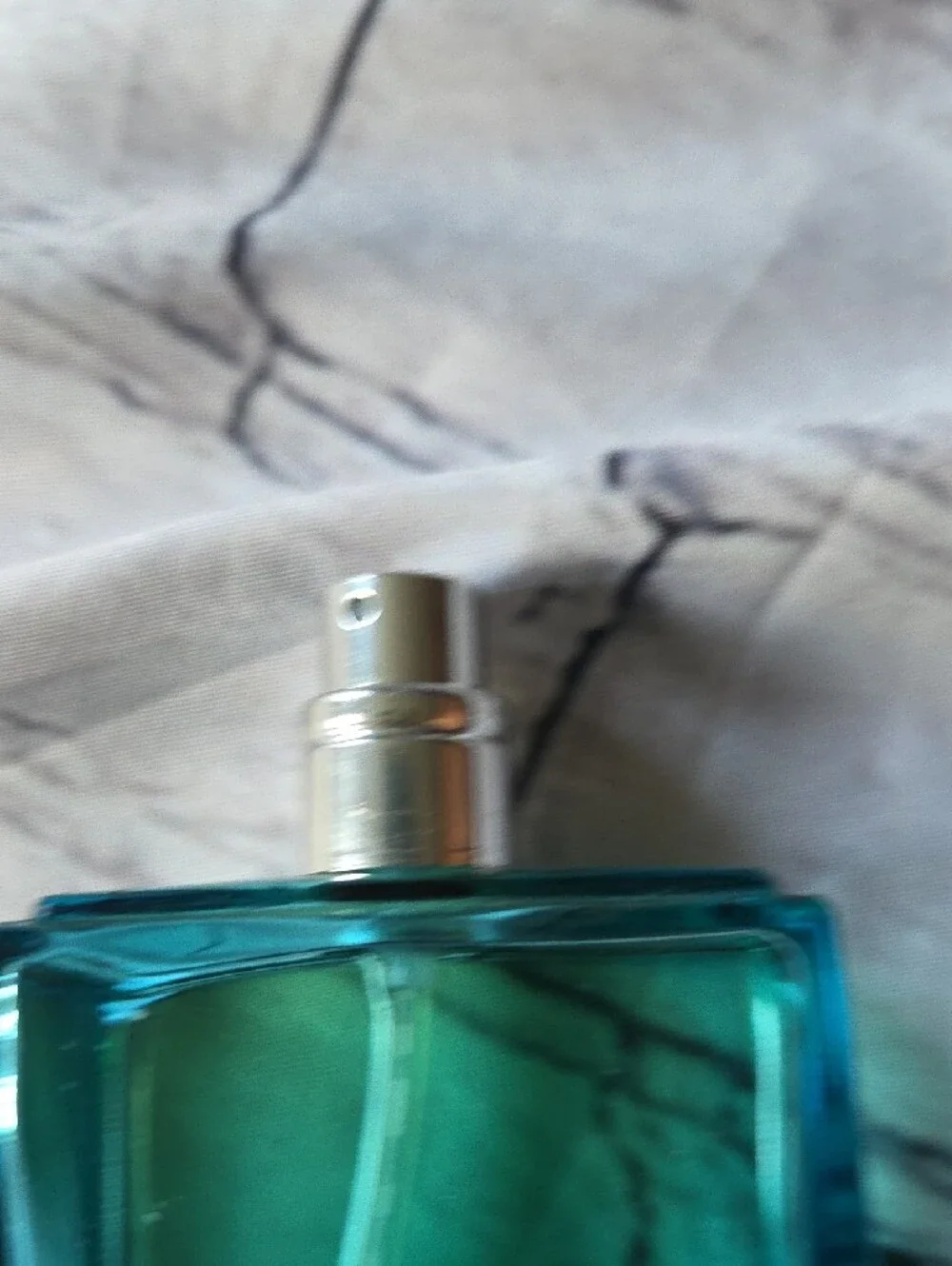 Avon Driven Men's Cologne Bottle in Teal Blue and Silver